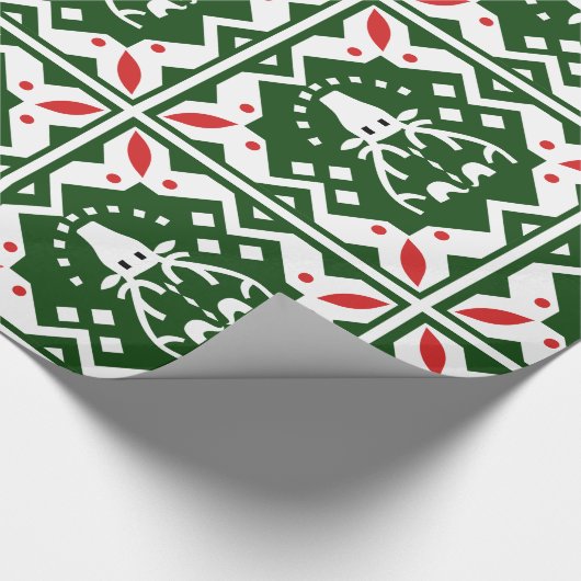 Nordic Style Kerstvakantie rendier rood groen Cadeaupapier (Hoek)