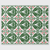 Nordic Style Kerstvakantie rendier rood groen Cadeaupapier (Vlak)