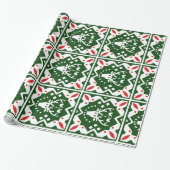 Nordic Style Kerstvakantie rendier rood groen Cadeaupapier (Uitgerold)