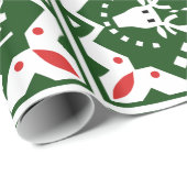 Nordic Style Kerstvakantie rendier rood groen Cadeaupapier (Rol Hoek)