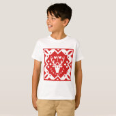 Nordic Style Kerstvakantie rendier rood T-shirt (Voorkant volledig)