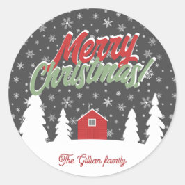 Nordic Style Merry Christmas Ronde Sticker