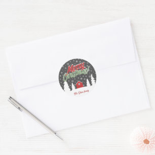 Nordic Style Merry Christmas Ronde Sticker
