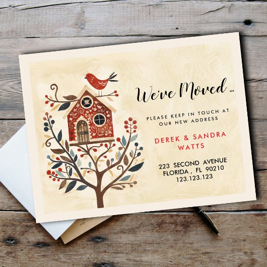 Nordic Style Moving Announcement Briefkaart – Scan