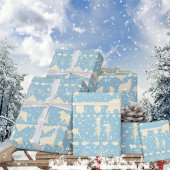 Nordic Sweater beige Winter Animals Blue Sky Cadeaupapier