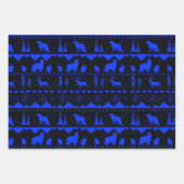 Nordic Sweater Black Blue Silver Winter Animals Inpakpapier Vel (Voorkant)