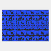 Nordic Sweater Black Blue Silver Winter Animals Inpakpapier Vel (Voorkant 3)