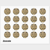 Nordic Sweater Black Winter Animals Gold Ronde Sticker (Vel)