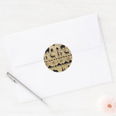 Nordic Sweater Black Winter Animals Gold Ronde Sticker (Envelop)