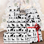 Nordic Sweater Black Winter Animals White Cadeaupapier