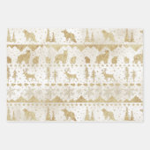 Nordic Sweater Gold Winter Animals Pearl White Inpakpapier Vel (Voorkant)