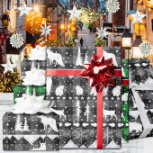 Nordic Sweater Grey Plaid Witte Winter Dieren Cadeaupapier