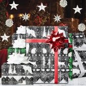 Nordic Sweater Grey Plaid Witte Winter Dieren Cadeaupapier