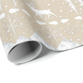 Nordic Sweater Khaki Beige White Winter Animals Cadeaupapier (Rol Hoek)