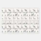 Nordic Sweater Neutral Beige Silver Winter Animals Inpakpapier Vel (Voorkant)