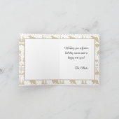 Nordic Sweater Neutral Beige White Winter Animals Feestdagen Kaart (Binnen)