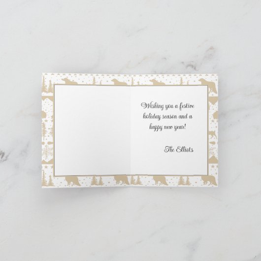 Nordic Sweater Neutral Beige White Winter Animals Feestdagen Kaart (Binnen)