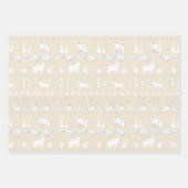 Nordic Sweater Neutral Beige White Winter Animals Inpakpapier Vel (Voorkant 2)