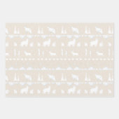 Nordic Sweater Neutral Beige White Winter Animals Inpakpapier Vel (Voorkant 3)