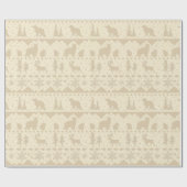 Nordic Sweater Neutral Beige Winter Animals Wrappi Cadeaupapier (Vlak)