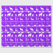 Nordic Sweater Paars & White Winter Animals Cadeaupapier (Vlak)