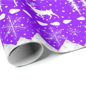 Nordic Sweater Paars & White Winter Animals Cadeaupapier (Rol Hoek)