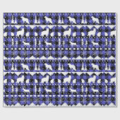 Nordic Sweater Paarse Buffalo Plays Winter Animals Cadeaupapier (Vlak)