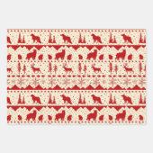 Nordic Sweater Red Green & Beige Winter Animals Inpakpapier Vel (Voorkant)