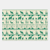 Nordic Sweater Red Green & Beige Winter Animals Inpakpapier Vel (Voorkant 3)