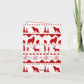 Nordic Sweater Red Winter Animals Holiday Card Feestdagen Kaart (Achterkant)