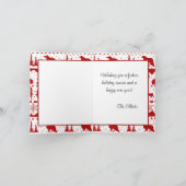 Nordic Sweater Red Winter Animals Holiday Card Feestdagen Kaart (Binnen)