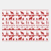 Nordic Sweater Red Winter Animals White Inpakpapier Vel (Voorkant 3)
