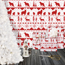 Nordic Sweater Red Winter Animals White