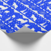 Nordic Sweater Royal Blue & White Winter Animals Cadeaupapier (Hoek)