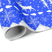 Nordic Sweater Royal Blue & White Winter Animals Cadeaupapier (Rol Hoek)