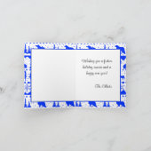 Nordic Sweater Royal Blue Winter Animals Feestdagen Kaart (Binnen)