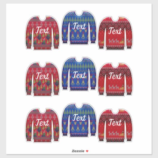 Nordic sweater schattig winter lelijke trui rood b sticker (Vel)
