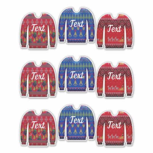 Nordic sweater schattig winter lelijke trui rood b sticker (Voorkant)