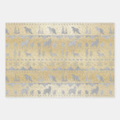 Nordic Sweater Silver Winter Animals Gold Ripple Inpakpapier Vel (Voorkant 2)