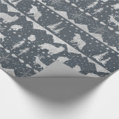 Nordic Sweater Silver Winter Animals Grey Flannel Cadeaupapier (Hoek)