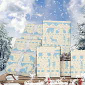 Nordic Sweater Sky Blue Winter Animals beige Cadeaupapier