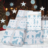 Nordic Sweater Sky Blue Winter Animals White Cadeaupapier