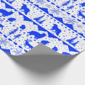 Nordic Sweater White en Royal Blue Winter Animals Cadeaupapier (Hoek)