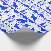 Nordic Sweater White en Royal Blue Winter Animals Cadeaupapier (Hoek)