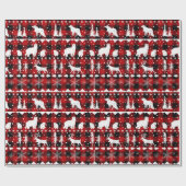 Nordic Sweater White Red Pset Winter Animals Cadeaupapier (Vlak)