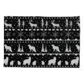 Nordic Sweater White Winter Animals Black Kussensloop (Achterkant-Links)