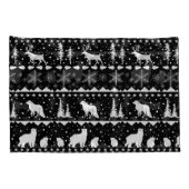 Nordic Sweater White Winter Animals Black Kussensloop (Achterkant-Rechts)