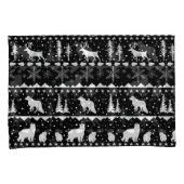 Nordic Sweater White Winter Animals Black Kussensloop (Voorkant-Rechts)