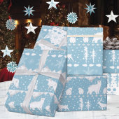 Nordic Sweater White Winter Animals Blue Sky Cadeaupapier