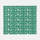 Nordic Sweater White Winter Animals Green Fleece Deken (Voorkant (Horizontaal))